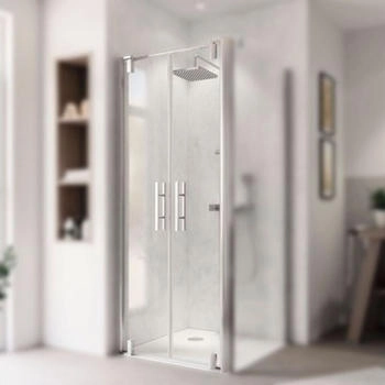 Breuer Pendeltür für Seitenwand Europa Design 90 cm Klarglas Profilfarbe chrom (0278005001004)