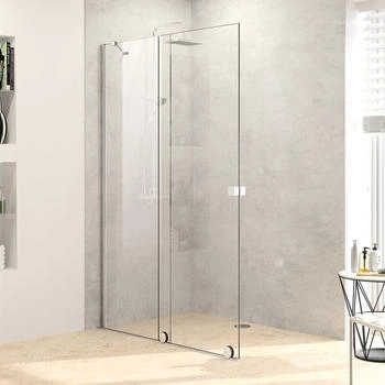 Hüppe Xtensa pure Walk-In Gleittür 1-teilig, mit festem Segment, silber hochglanz (XT0120069321)