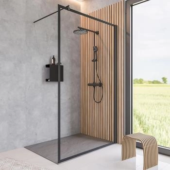 Schulte Alexa Style 2.0 Walk In Duschwand Mattschwarz 120 x 200 cm (EP369210 68 1300)