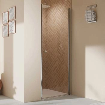 Breuer Elana 2.0 Dreht&uuml;r f&uuml;r Nische Klarglas mit Antikalkbeschichtung T&uuml;ranschlag rechts 90 x 200 cm Chromeffekt (1430005101004)