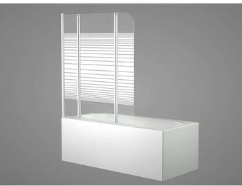 MARWELL Badewannenaufsatz White Stripes schwingbar 75/125 x 140 cm (BWF350W)
