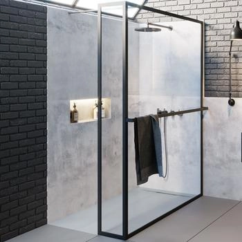Riho Lucid GD402 Walk-in-Dusche für Duschfläche 140cm schwarz (G005036121)