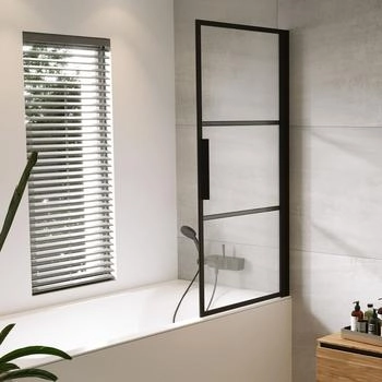 Riho Grid Wannenabtrennung schwarz 80 x 150 cm Anschlag links (G004046121)