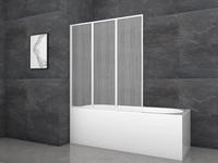 Badewannenfaltwand Marwell Moon 120 X 130 X 5 Cm - 3-teilig Und Faltbar -