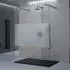 doporro Duschwand Walk-In 150x200cm, Glas 8mm teilmattiert, Nano-Beschichtung, Teleskophalter schwarz (MMBR3)