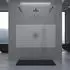 doporro Duschwand Walk-In 150x200cm, Glas 8mm teilmattiert, Nano-Beschichtung, Teleskophalter schwarz (MMBR3)