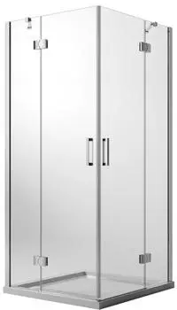 Idralite Duschkabine mit Doppel-Pendeltür 100x75cm, 6mm Glas, Antikalk