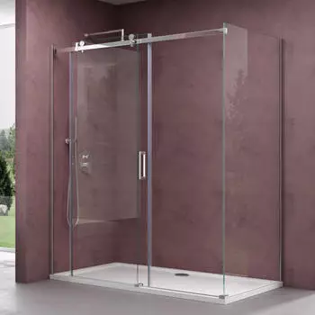 doporro Ravenna17 Eckdusche Schiebet&uuml;r 90x100x195cm 8mm ESG Nano-Beschichtung