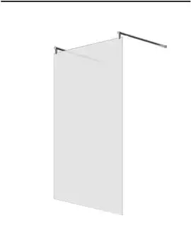 Glaszentrum Hagen LoLa Walk-in-Duschwand 98x200cm, ESG Glas, Satin (GH-100198-FR-RH)