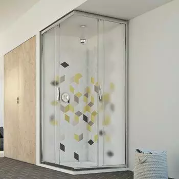 Idralite Evolution Duschkabine 80x100cm H198 Eckeinstieg Schiebetür Strukturglas