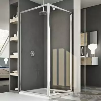 Idralite Duschkabine 80x90cm Schwingtür Fronteinstieg Klarglas