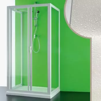 Forte 3-seitige Duschkabine Crilex Acryl/PVC mit Gleittür 80x150x80cm