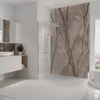 Schulte DecoDesign ExpressPlus Duschrückwand Marmor-Kastanie Hochglanz 150x255cm (EP19015253 784)