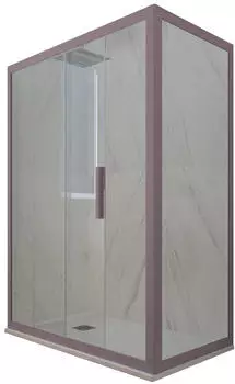 Forte Deco Duo Eck-Duschkabine Schiebetür PVC Lavendel (Deco Duo)