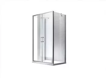 Glaszentrum Hagen Mille U-Form Eckduschkabine Fronteinstieg 80x100x80x195cm ESG Glas