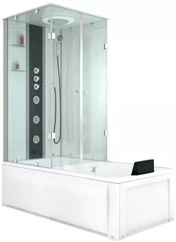 AcquaVapore Dusche-Wanne Kombination K05-R02-EC 90x180cm, ESG-Sicherheitsglas, wei&szlig; (K05-R02-EC)