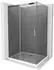 Mexen Omega Schiebe-Duschkabine 130x80cm, Graphit, Chrom + Duschwanne Flat, Weiß (825-130-080-01-40-4010)