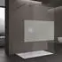 doporro Bremen02MS Walk-in Duschwand 108x200cm, Milchglasstreifen, 10mm Sicherheitsglas, 2 Stabilisatoren (Bremen02MS)