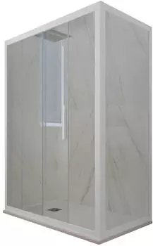 Forte Deco Duo Eck-Duschkabine Klarglas, Weiß PVC, 80x160cm