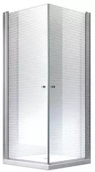 Glaszentrum Hagen Zeus Eckduschkabine ESG 80x80x195cm inkl. Tasse & Siphon (Zeus)
