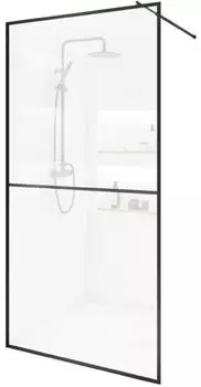 Home Deluxe BAKI Walk-in Duschabtrennung 150x200cm Klarglas schwarzer Rahmen 2 Raster (BAKI)