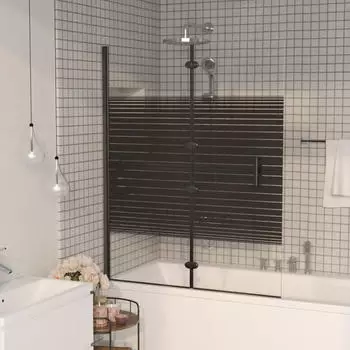vidaXL Faltbare Duschtrennwand ESG 100x140cm Schwarz