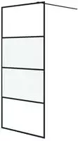 Vidaxl - Duschwand F&uuml;r Begehbare Dusche Schwarz 90x195cm Halbmatt Esg