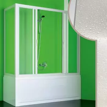 Forte Badewannenaufsatz 2 Gleittüren PVC Crilex Acryl weiß (180x75cm)