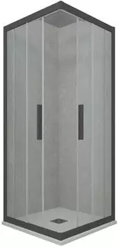 Forte Kolors Eck-Duschkabine Schiebetür 70x70cm PVC Anthrazit Klarglas H200 (KOLORS)