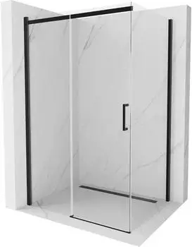 Mexen Omega Schiebe-Duschkabine 130x90cm, transparent, schwarz (825-130-090-70-00)