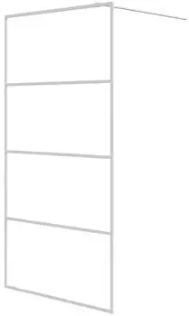 vidaXL Duschwand f&uuml;r Begehbare Dusche ESG-Klarglas 100x195cm Wei&szlig; (152142)