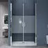 doporro Teramo24MS Nischentür Drehtür 90cm, 195cm, ESG Milchglas-Streifen (Teramo24MS)
