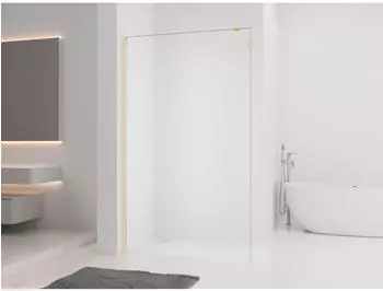 Aurlane Freedom 2 Gold Duschtrennwand 120x200cm Sicherheitsglas 8mm Gebürstetes Gold (FAC915)