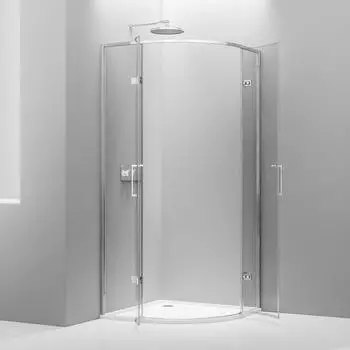 Bernstein EX406A Viertelkreis-Duschkabine 90x90x195cm, 6mm Echtglas Nano-Beschichtung, Chrom (EX406A)