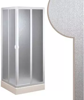 Forte Smart Eck-Duschkabine Acryl 2 Gleittüren 90x90cm (BSE104001)
