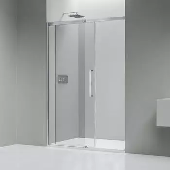 Bernstein Nischendusche Schiebetür Soft-Close 140x195cm Klarglas 8mm Nano Chrom (DX906)