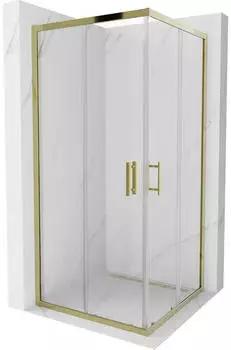 Mexen Rio quadratische Duschkabine 90x90cm, transparent, gold (860-090-090-50-00)