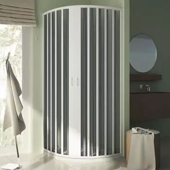 Forte Eckdusche Rund PVC 2 Schiebetüren 80x80cm H185 (R55)