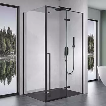 Mai & Mai Eckdusche Schwingt&uuml;r Klarglas 6mm ESG NANO-Beschichtung 90x100cm (R64)