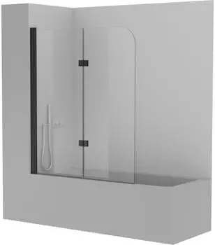 Bernstein NT209 Badewannenaufsatz Faltwand 2-teilig ESG-Glas 6mm 120x140cm (NT209)