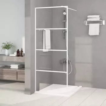vidaXL Duschwand f&uuml;r Begehbare Dusche ESG-Klarglas Wei&szlig; 80x195cm (152140)