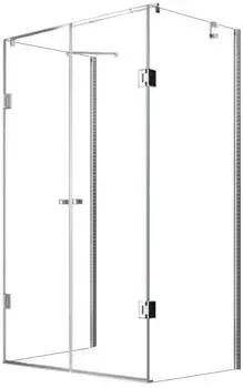 Glaszentrum Hagen Ares U-Duschkabine 80x120x80x195cm ESG-Glas 8mm inkl. Duschtasse (GH-20500H-D)