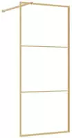 Vidaxl Duschwand F&uuml;r Begehbare Dusche Mit Esg Klarglas Golden 90x195cm