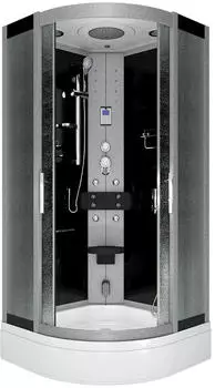 AcquaVapore Dampfdusche D46-53M2-EC Duschkabine ESG-Glas 90x90cm Schwarz (D46-53M2-EC)