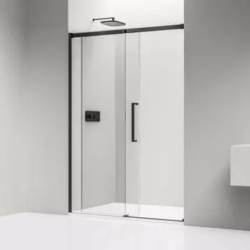 Bernstein DX906 Flex Nischendusche Schiebetür Soft-Close 8mm Nano ESG 170x195cm Schwarz matt (DX906)