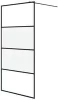 vidaXL Duschwand f&uuml;r Begehbare Dusche Schwarz 100x195 cm Halbmatt ESG