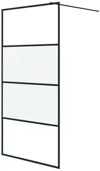 vidaXL Duschwand f&uuml;r Begehbare Dusche Schwarz 100x195cm Halbmatt ESG (152127)