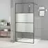 vidaXL Duschwand für Begehbare Dusche Schwarz 100x195cm Halbmatt ESG (152127)