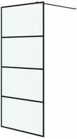 vidaXL Duschwand f&uuml;r Begehbare Dusche Schwarz 90x195cm Matt ESG-Glas