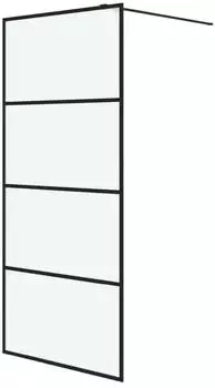 vidaXL Duschwand f&uuml;r Begehbare Dusche Schwarz 90x195cm Matt ESG-Glas (152131)
